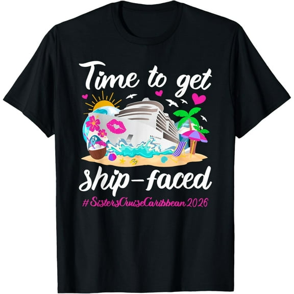 Funny Sisters Cruise Caribbean 2026 Caribbean Cruising T-Shirt Shirts