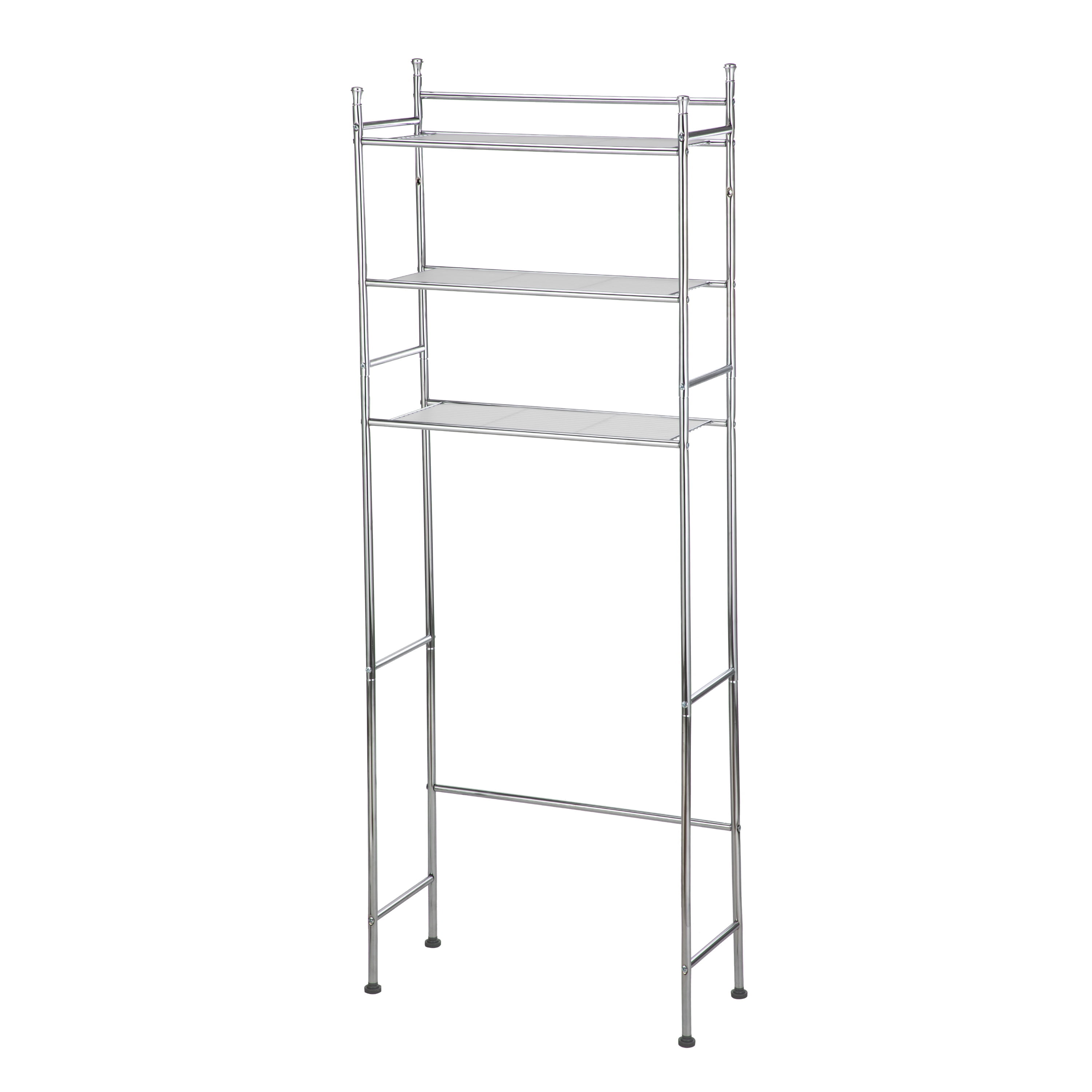 Paglio bottom shelf is 35” from the floor over the Toilet Steel 3Shelf