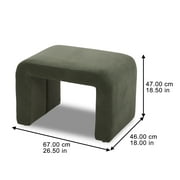 Better Homes & Gardens Juliet Velvet Waterfall Ottoman, Olive