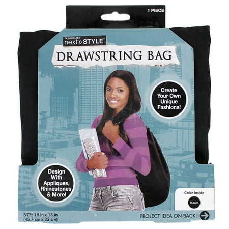 Next Style Canvas Drawstring Bag, Black
