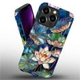 thumbnail image 2 of FKBRCL4U Compatible with iPhone 13 Pro Glossy Case, Stained Glass Lotus Flowers Leaves Pattern for Girl Full Body Design Soft Silicone Drop Shock Scratch Protection for iPhone 13 Pro, 2 of 7