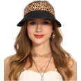 thumbnail image 5 of Women Wide Brim Straw Visor Sun Hat UV Protection Packable Beach Cap for Summer UPF 50+, 5 of 8