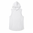 thumbnail image 3 of JIAYUE Men Tank Top Sleeveless With Front Pocket Solid Color Hoodies For Gym Training And Fitness Workouts, 3 of 3
