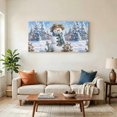 thumbnail image 2 of Coastal Snowman Canvas Wall Art, Winter Straw Hat Blue Scarf Anchor Rustic Christmas Wooden‑Stretched Canvas Print Artwork, Home Wall Decor for Living Room Bedroom Office 40"Lx20"W, 2 of 9