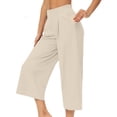thumbnail image 2 of Yubnlvae Women's Wide-Leg Barrel Pants with Elastic High Waist Stylish Palazzo Trousers for Business & Casual Wear (A | L), 2 of 9