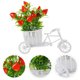 thumbnail image 5 of Decoración de flores artificiales para bicicleta, adorno de fresa simulada, flor artificial con cesta para bicicleta, 5 of 6