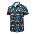thumbnail image 3 of Gyexs Christmas Hawaiian Shirts for Men Short Sleeve Printed Button Down Beach Shirts Navy Size XL, 3 of 4