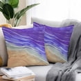 thumbnail image 2 of Throw Pillow Covers 18x18 Inch Set of 2, Purple Ombre Coastal Waterproof Outdoor Pillow Covers, Summer Nautical Beach Ocean Seaside Decorative Cushion Pillowcases for Couch, Sofa, Bed, Garden, Patio, 2 of 9