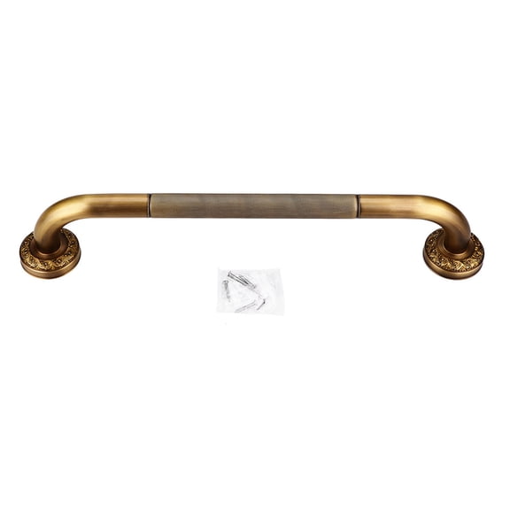 BIMZUC Antique Brass Carved Shower Tub Safety Grab Bar – Wall‑Mounted, Ergonomic, Rust‑Resistant for Bathroom Safety