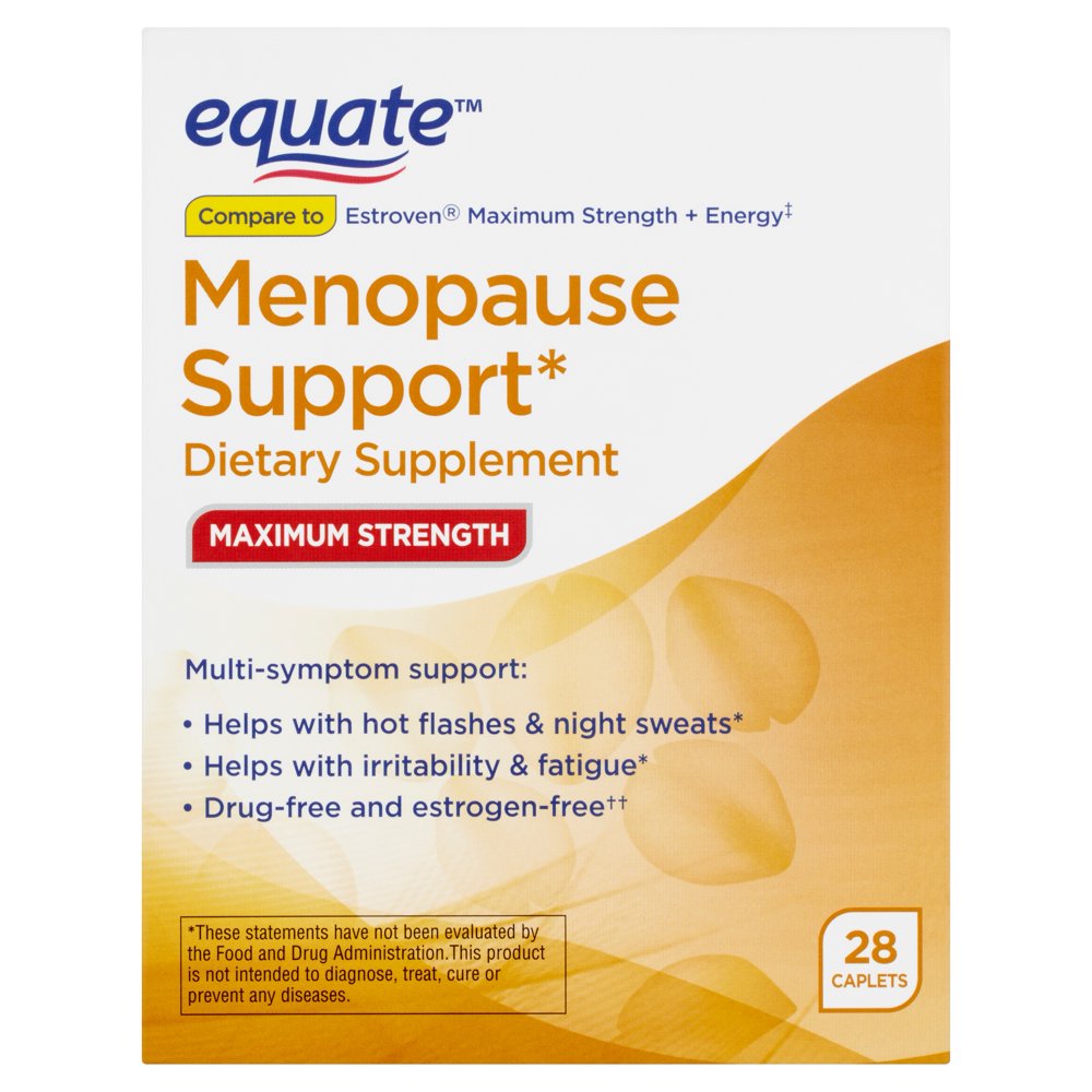 Equate Maximum Strength Menopause Support Caplets, 28 Count Walmart