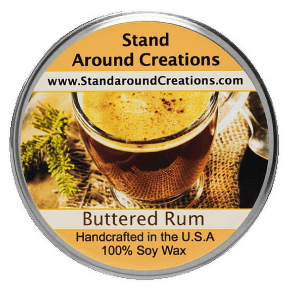 BUTTERED RUM TUREEN 8-OZ. ALL NATURAL SOY CANDLE