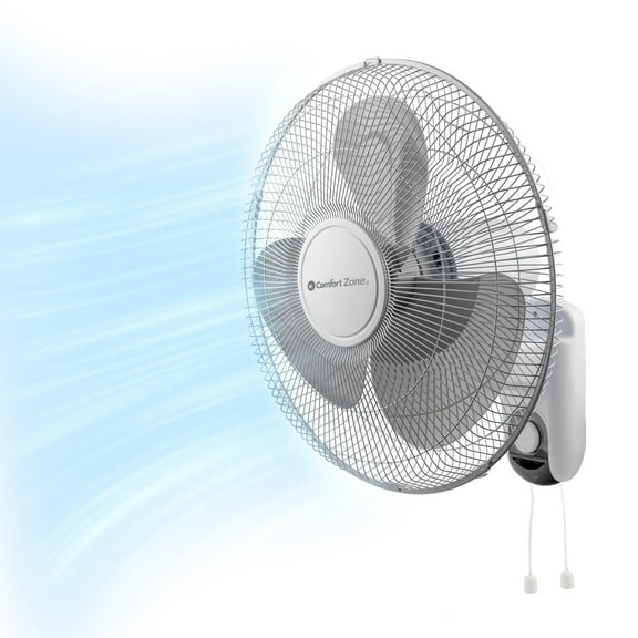Comfort Zone 16" Wall Mount Fan, White