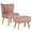Pink, variant on Costway Leisure Chair and Ottoman Thick Padded Velvet Tufted Sofa Set w/ Wood Legs Blue