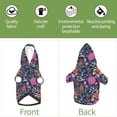 thumbnail image 5 of Goofa Floral Pattern Small Dog Sweater Hoodies Pet Grey Hooded Soft Fleece Sweatshirts with Pocket Fall Winter Puppy Cat Sweaters Warm Clothes-X-Small, 5 of 8