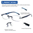 thumbnail image 4 of DOOViC 3 Pack Rimless Reading Glasses for Women 2.50 Lightweight Elegant Blue Light Blocking Readers, Tinted Edge/Spring Hinge, 4 of 7
