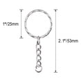 thumbnail image 2 of WORGEOUS 50 Pcs Metal Split Key Chain Twisted Round Keychain with Chain and Hanging Ring (White K Pattern), 2 of 8