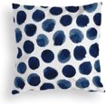 thumbnail image 4 of Juego de 4 fundas de almohada decorativas, diseño de lunares de mármol azul marino con textura marina, de lino, para sofá, dormitorio, coche, decoración del hogar, 18 x 18 pulgadas, 4 of 7