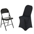 thumbnail image 3 of BalsaCircle Black Solid Premium Spandex Folding Chair Cover Wedding Party Slipcovers, 3 of 3