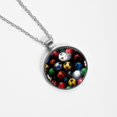 thumbnail image 4 of Football Glass Design Circle Pendant Women's Necklace, 4 of 5
