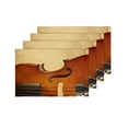 thumbnail image 4 of YUSDECOR Violon en Vieux Grunge Fond Instruments Classiques Napperons Tapis de Table pour Salle à Manger Cuisine Décoration de Table 12x18 Pouces, Ensemble de 4, 4 of 4