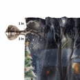 thumbnail image 5 of Christmas Kitchen Curtains and Valances Set, Snowflakes Evergreen Moon Bonfire Animal Cartoon Rod Pocket Window Valance Window Curtain Panels for Living Room Bedroom Laundry, 27.5x24in, 3 Pieces, 5 of 7