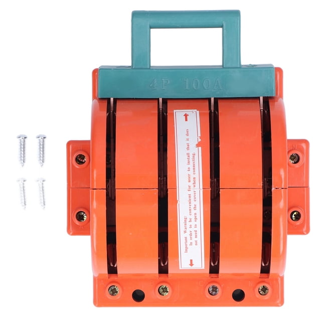 Interruptor de cuchilla de 100 A, 4 polos, doble tiro, desconexión eléctrica, para electrodomésticos.