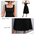 thumbnail image 1 of Vestido Informal Con Tirantes, Lavable, Suave, Elegante, Regalo De Cumpleaños, Cuello Cuadrado, Vestido Suelto Para La Vida Diaria Para Fiesta En La Playa Cergrey Negro M, 1 of 5