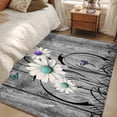 thumbnail image 5 of Rectangle Area Rug 3x5ft,Farm Daisy Shabby Wood Grain Washable Carpet Non-Slip Runner Accent Rugs Indoor Floor Mat for Bedroom Living Room Decor,Vintage Flower Plant Butterfly, 5 of 9