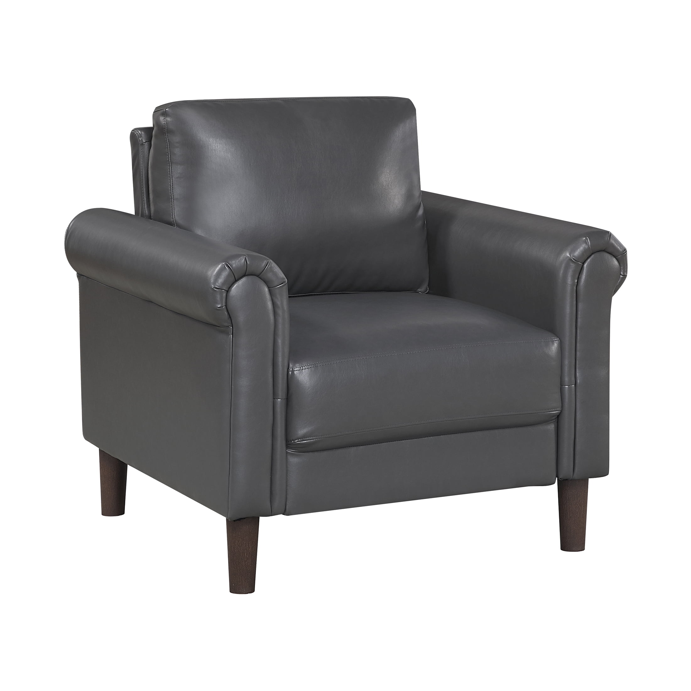 OakvillePark Marlinth Faux Leather Chair, Dark Gray