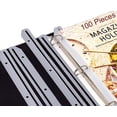 thumbnail image 1 of 100 Pack 3 Hole Punched Magazine Holders, Magazine Organizer, 3 Ring Plastic Binder Insert Strips for File Book Paper Magazine Collector, Translucent White, 1 of 8