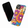 thumbnail image 3 of Bold Retro Floral Phone Case, Vibrant Pop Art Flower Pattern iPhone Cover, Eye-Catching Artistic Protective Case for iPhone 16 15 14 13 12 11 Plus Pro Max Mini, 3 of 6