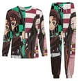 thumbnail image 5 of Demon Slayer Men's Lounge Pajamas Set 2-Piece Crew Neck Sleepwear Soft Long Sleeve Top & Pants for Sleep, Home & Vacation XL, 5 of 8