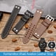 thumbnail image 4 of Correa de reloj de cuero genuino para Hamilton Khaki Aviation Field Series, correa de reloj para hombre, correa con remaches, marrón, 20 mm, 22 mm, 4 of 5