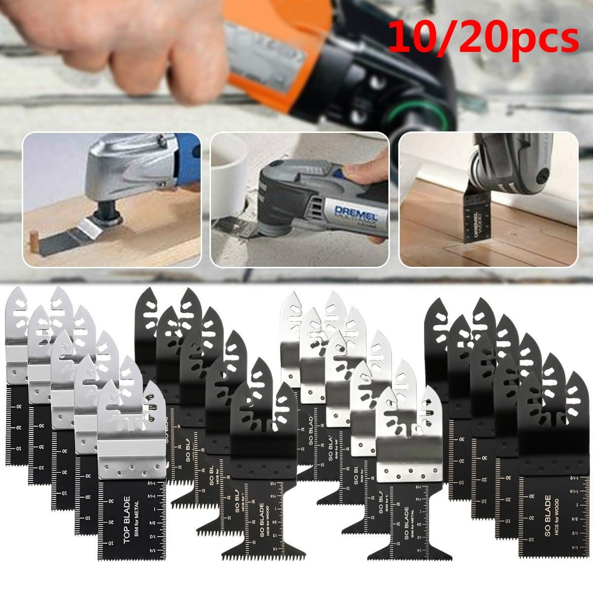 20PCS Multi Tool Oscillating Saw Blades For Fein Multimaster Makita Bosch 