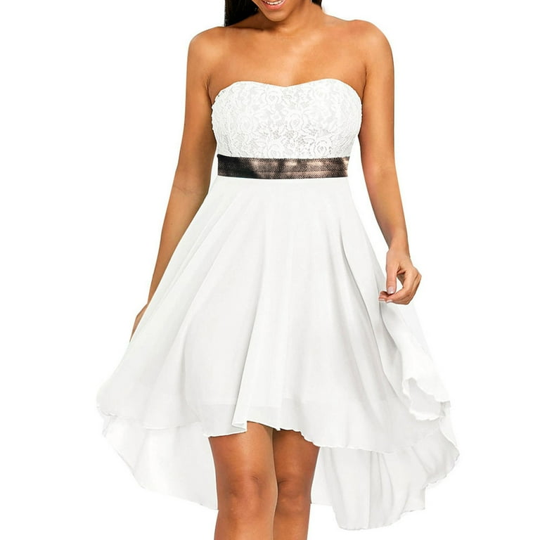 Chiffon bandeau deals dress