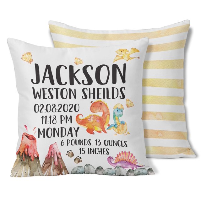 Printtoo Personalized Birth Announcement PillowWith Insert-Custom Space BirthStats Baby Boy Girl Gift Nursery Dcor-18x18 Inches