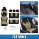 thumbnail image 5 of Kit universal de 9 fundas para asientos de coche, lavables, protectores para asientos interiores de coche, patrón de mariposa, color beige, 5 of 7