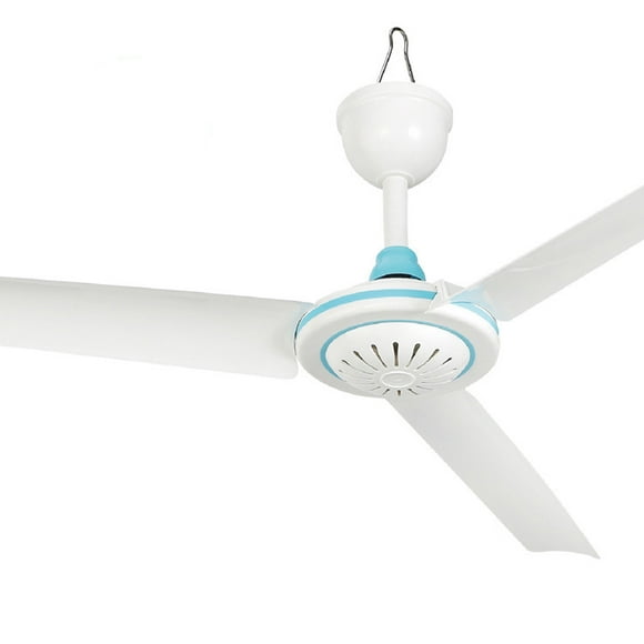 DC 12V Low-voltage Ceiling Hanging Fan Household Camping Electrical Fan Color:White and blue