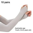 thumbnail image 2 of Xiao Hua 10 mangas de protección solar con orificios para los pulgares, ideales para hombres y mujeres, protección UV, golf, ciclismo, correr, conducir, color gris., 2 of 5