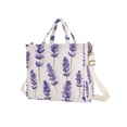 thumbnail image 7 of FORMRS Womens Corduroy Tote Bag Crossbody Shoulder Handbag with Pocket, Lavender Pattern, 7 of 7