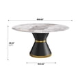 thumbnail image 5 of Artificial Stone Round Dining Table | Can Be Used for Years in Family Dining | Black Carbon Steel Base for Stability | Keeps Clean with Simple Wiping, 5 of 6