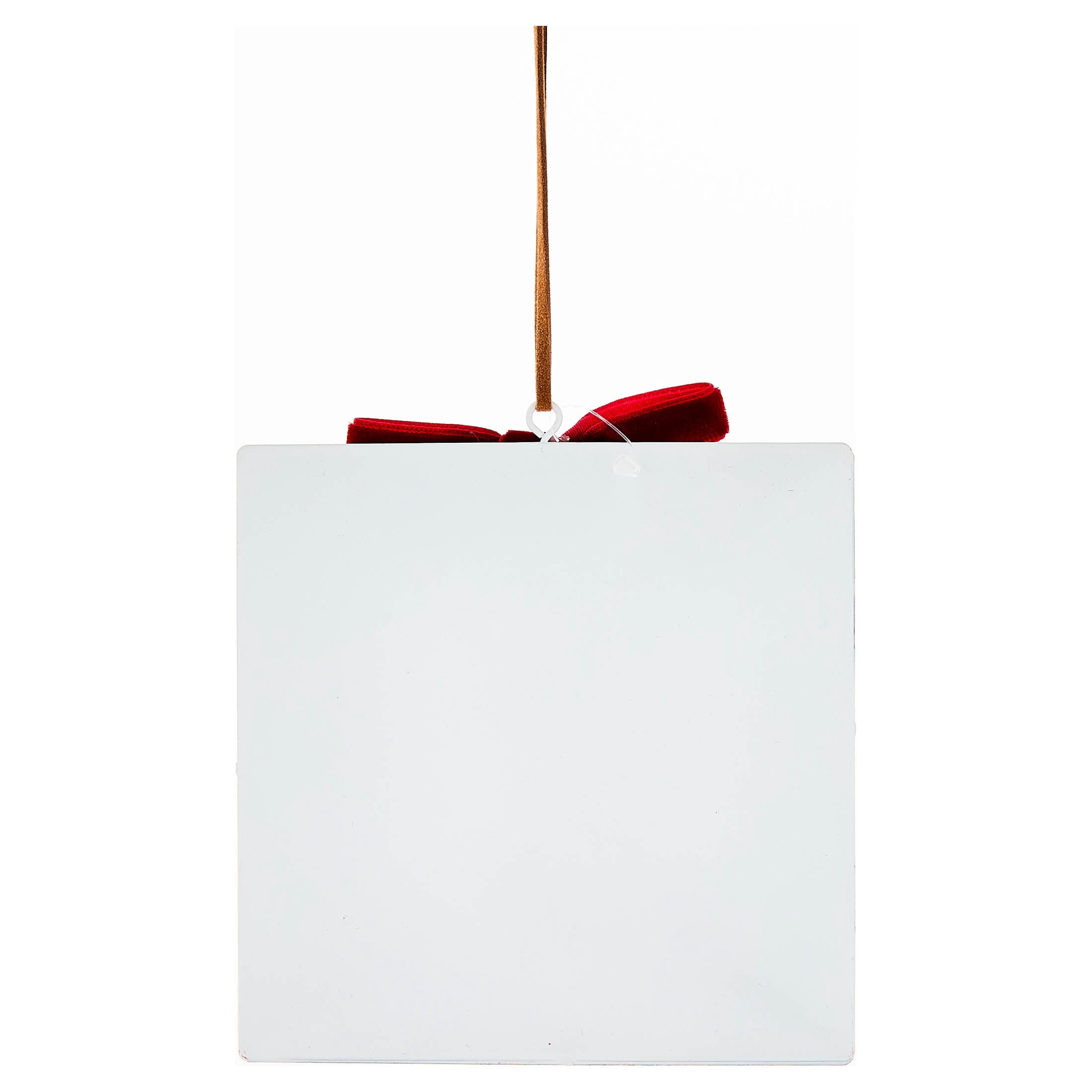 Red and White Metal Santa Square Christmas Ornament, 4.8", by Holiday Time
