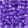 BeadTin Amethyst Frosted 9mm Barrel Pony Beads (500pc)