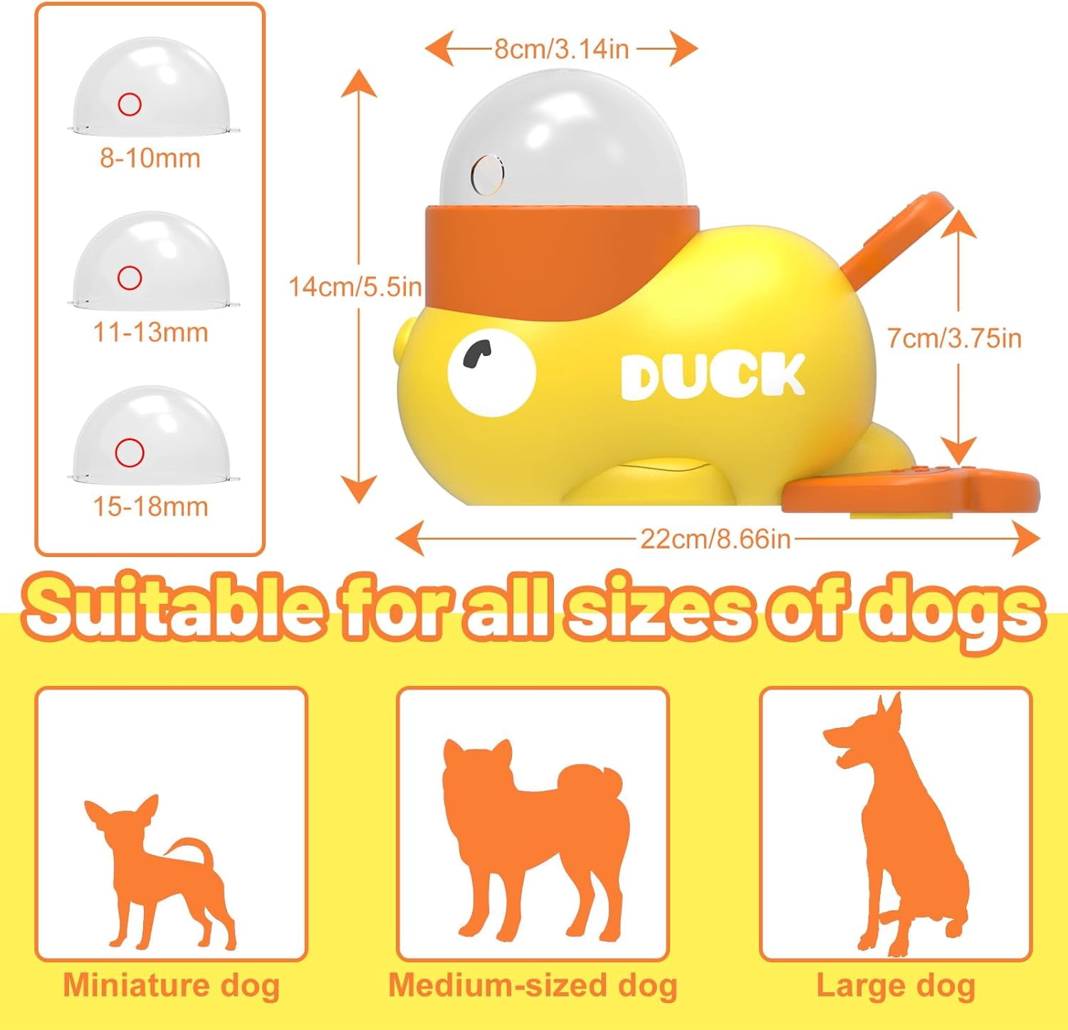 Duck Shaped Interactive Pet Toy, Treat Dispensing Puzzle Toy for Dogs Cats, Slow Feeder Toy for IQ Training & Healthy Eating