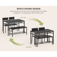 thumbnail image 4 of 4 Piece Dining Table Set for Small Space, Kitchen Table with 2 Chairs and Bench, Space-Saving Dining Set for Apartment, Kitchen, Living Room, Black, 4 of 8