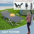 thumbnail image 3 of ABORON 2 Pack Folding Camping Cot for Adults, Heavy Duty Folding Cots with 2 Sided Cushion & Carry Bag, Portable Sleeping Cot Bed, Over 900 lbs Weight Capacity, 3 of 9