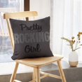 thumbnail image 5 of LALILO Throw Pillow Covers Rock Girl Pretty Shirt Girl Rock Quote Cushion Cover 18" x 18", 2 Pack, 5 of 6