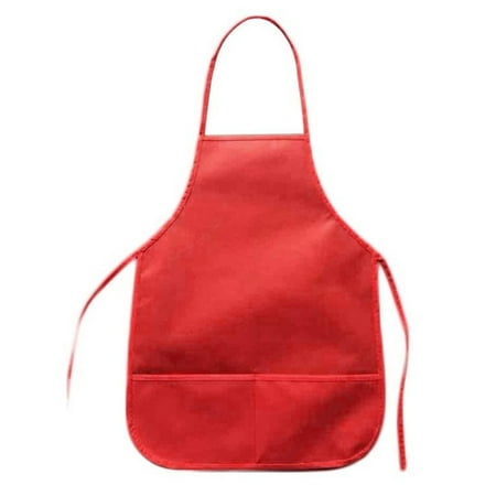 

Colorful For Cooking With Pocket Waterproof Children Aprons Kitchen Bib Arts Crafts Kids Painting Apron RED