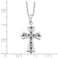 thumbnail image 5 of 925 Sterling Silver Cable Gemstone Necklace Chain Diamond Fascination Mystique Platinum-plated and Sapphire Cross 18 Inch 19 mm, 5 of 5