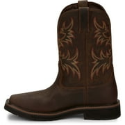 Justin Original Work Boots Mens Stampede Steel Toe Square Toe Work Boot ONE SIZE RUGGED TAN